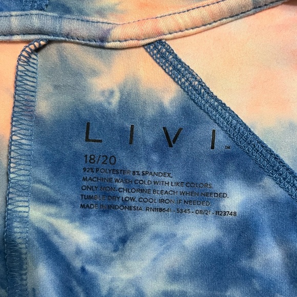 Lane Bryant Livi Activewear Pull On Tie Dye Long Sleeve Hoodie Size 18/20 - Picture 2 of 4